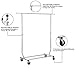 Finnhomy Commercial Grade Adjustable Single Rail Rolling Garment Rack, Heavy Duty Extensible Clothing Hanging Rack with Lockable 4-Inch Industrial Wheels, Chrome