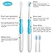 Kikole Sonic Electric Toothbrush with 2 Extra Replacement Brush Heads,Waterproof Whitening Prevent Tooth Decay Removes Plaque 3 Colors (Light Blue)