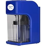 Electronic Pencil Sharpener With Auto Stop Safety Feature & Large Pencil Holder For Home, Office or Classroom - Blue - By Office + Style