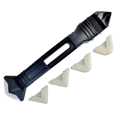 Wobe 3 in 1 Silicone Caulking Tools, Sealant Removal Tool with 5 Pieces Pads Tool Kit Caulk Finisher and Remover Silicone Scraper Tool Set for Bathroom Kitchen Room