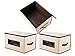Juvale 3 Pack Stackable Storage Bins With Lids, Handles, Foldable for Closet Organization (12 Inch, Cream)