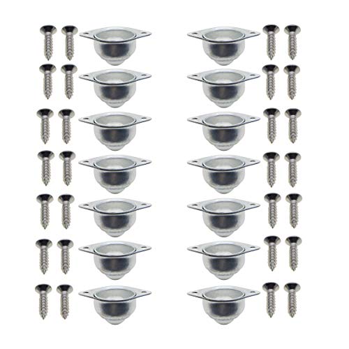 Saim Ball Transfers Hudson Bearings Round Ball Bearing Swivel Rollers Ball Transfer Bearing for Transmission, Furniture, Wheelchair, 36 lbs Load Capacity 14Pcs