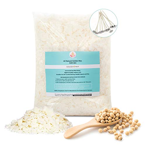 Golden Brands 464 Soy Wax, 5lb Bag, Natural Soy Wax Flakes for Candle