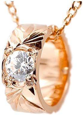 ネックレス レディース 18金 ピンクゴールドk18 ハワイアンジュエリー スワロフスキーキュービックジルコニア ベビーリング 18金チェーン