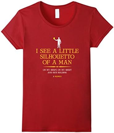 Women's I See A Little Silhouetto Of A Man With Mango T-Shirt Small Cranberry