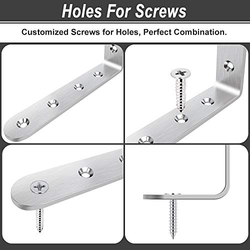 image for LuckIn Corner Brackets 3 x 5 inch, Right Angle Bracket 304 Stainless S