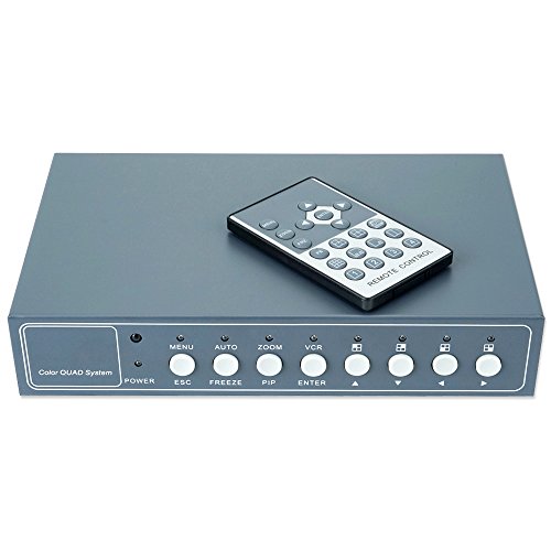 ToughstyTM 8Ch Color Non-Realtime Video Quad Processor CCTV Security Video Splitter with Audio & PIP