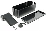 Cable Organizer by Samba | Large Black Box Manages Power Strips Cords Wires | Keeps Kids And Pets Safe | Eliminates Clutter | Includes 3 Ft Neoprene Sleeve | Smart Fix For A Modern Problem