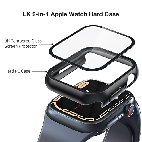 LK 2 Pack Hard PC Case with Tempered Glass Screen Protector Compatible