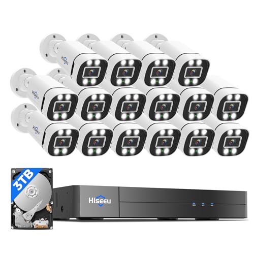 Hiseeu 16CH 3K Wired Security Camera System