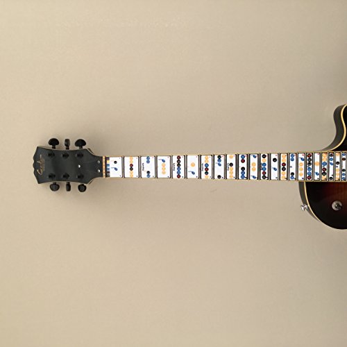 Daprofe Learn Guitar Blues Fret Note Fretboard Map Scales Removable Vinyl Stickers for Electric and Steel String Guitars