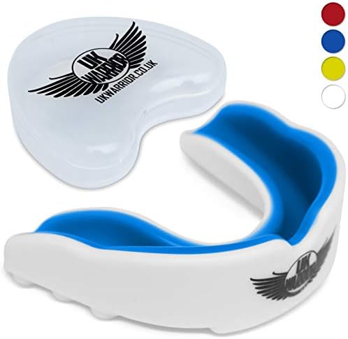 UK Warrior Gum Shield Mouth Guard Gum Guard Gumshield - Ideal For Contact Sports, Rugby, Martial Arts, Karate, Rugby, MMA, Boxing, Hockey, Football - With Free Carry Case - Gumshields