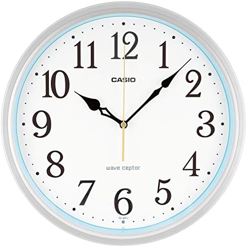 Casio カシオ 掛け時計 電波 シルバー 直径30 5cm アナログ 夜間秒針停止 Iq 481j 8jf