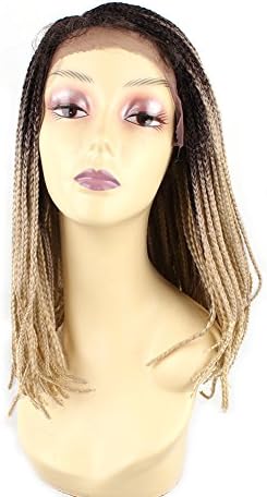 Braided Synthetic Lace Front Wigs for Black Women 16 Inch Synthetic Box Braid Lace Front Wigs(1Pcs/Lot,#4/613)