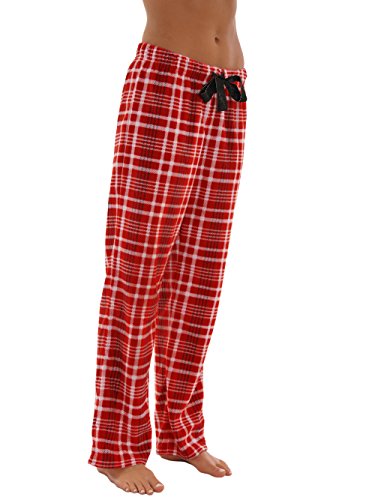 womens red plaid pajama pants