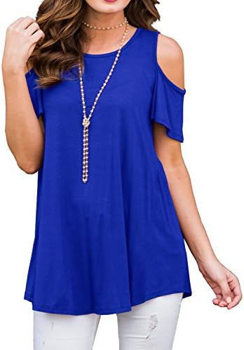YOUAIHAO Women's Short Sleeve Casual Round Neck Loose Tunic Top Blouse T-Shirt