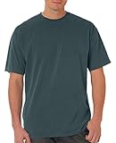 Chouinard Men's Classic Rib Knit Collar T-Shirt, Blue Spruce, Large