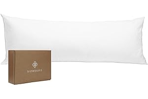 BIOWEAVES 100% Organic Cotton Body Pillow Cover for Body Pillowcases 300 Thread Count Soft Sateen Weave GOTS Certified with Zipped Closure - 21" x 54", White