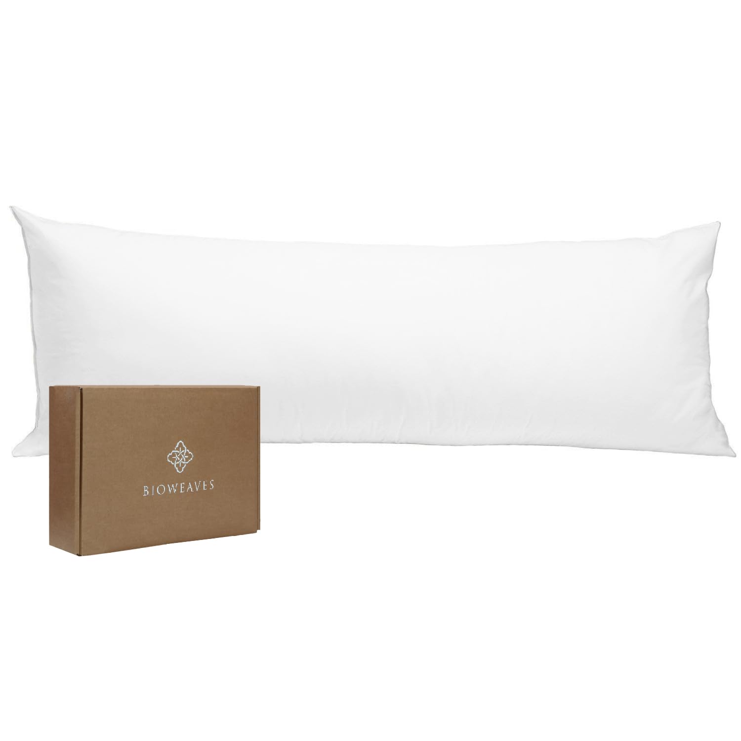 Photo 1 of BIOWEAVES 100% Organic Cotton Body Pillow Cover for Body Pillowcases 300 Thread Count Soft Sateen Weave GOTS Certified with Zipped Closure - 21" x 54", White