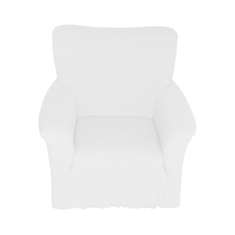 Qool24 Sofahusse Jersey Spannbezug Baumwolle Sofahussen Sofabezug Sesselbezug in 9 Farben und 3 Größen Weiß 1er