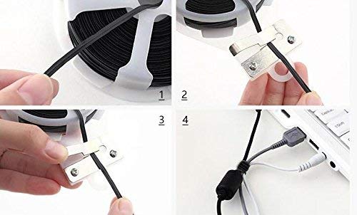 1 Roll Coil 50M 164 FT Black Metal Sealing Rope Multi-Function Sturdy Tie-Up Device with Cutter Plastic Wrapped Wire Twist Tie Wired String for Home Gardening Office - Thumbnail 3