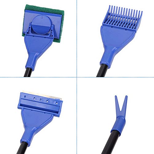 Fish Tank Cleaner Aquarium Siphon Vacuum Gravel - Aquarium Cleaning Tools Kit Algae Scraper Brush and Water Changer with Adjustable Water Flow Controller, Sand Cleaning