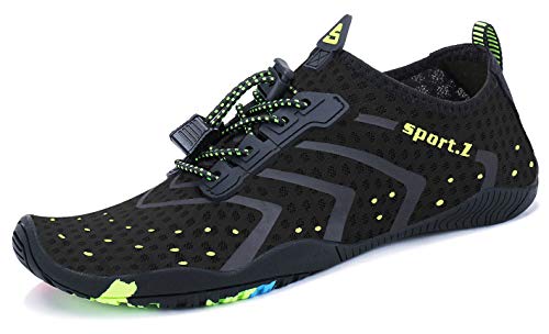 PENGCHENG Mens Womens Water Sports Shoes Quick-Dry Lightweight Barefoot Wide Feet Toe Solid Drainage Sole for Swim Diving Surf Aqua Pool Beach Jogging Trip