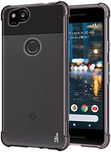 Google Pixel 2 Case, DGtle [Shockproof] Anti-Scratches Premium Slim Flexible Soft Bumper Rubber Protective Case Cover for Google Pixel 2 (Smoke Black)