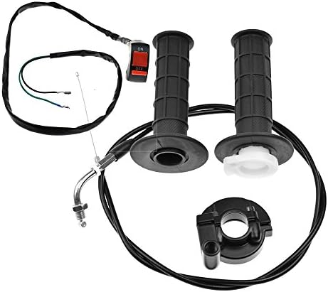 LAXEEM Twist Throttle Accelerator Handle Gripsand Bent Cable Set With Kill ON-OFF Switch for 50cc 110cc 125cc 150cc 250cc Dirt Bike Quad ATV Pit Pro Trail (Fits for 7/8"/22mm Bar)