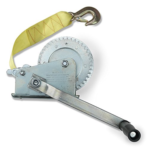 Hiltex 20694 Marine Trailer Winch, Heat Treated Steel | Ratcheting Hand Winch Action | 2000 Lb Capacity
