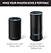 Mission Shell Battery Base for Amazon Echo 2nd Gen (Make your Echo Portable) (Black)