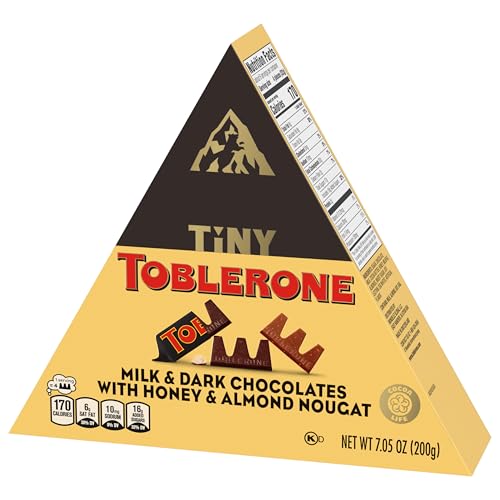 TOBLERONE TINY ASSORTED CHOCOLATE BARS VARIETY PACK (MILK & DARK), 1 GIFT BOX (25 PIECES)