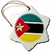 3dRose Flag of Mozambique - Mozambican Green Black Yellow red AK-47 Bayonet Africa African World Country 3 inch Snowflake Porcelain Ornament