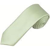 Romario Manzini Solid Light Sage Green Color 2" Skinny Men's Necktie