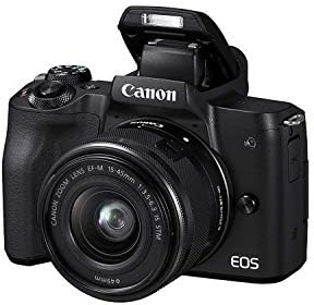 Canon EOS M50 Compact System Camera and EF-M 15-45 mm f/3.5-6.3 IS STM Lens - Black