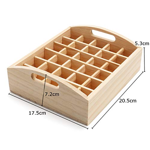 Gold Happy 30 Grids Essential Oils Wooden Tray 5-10ml Bottles SPA/Yoga Club Aromatherapy Storage Box Nail Gel Polish Organizer Container - Thumbnail 5