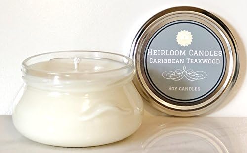Caribbean Teakwood Scented Soy Candle - Masculine Candle - Handmade, 6oz
