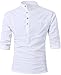 Lende Beloved Men Henley Neck Rollup Sleeve Daily Look Linen Shirts Tank Tops