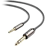 3.5 to 6.35 Cable, J&amp;D Gold-Plated [Copper Shell] [Heavy Duty] 3.5mm 1/8" Male TRS to 6.35mm 1/4" Male TRS Stereo Audio Cable with Zinc Alloy Housing and Nylon Braid for iPhone, Amplifiers - 3 Feet