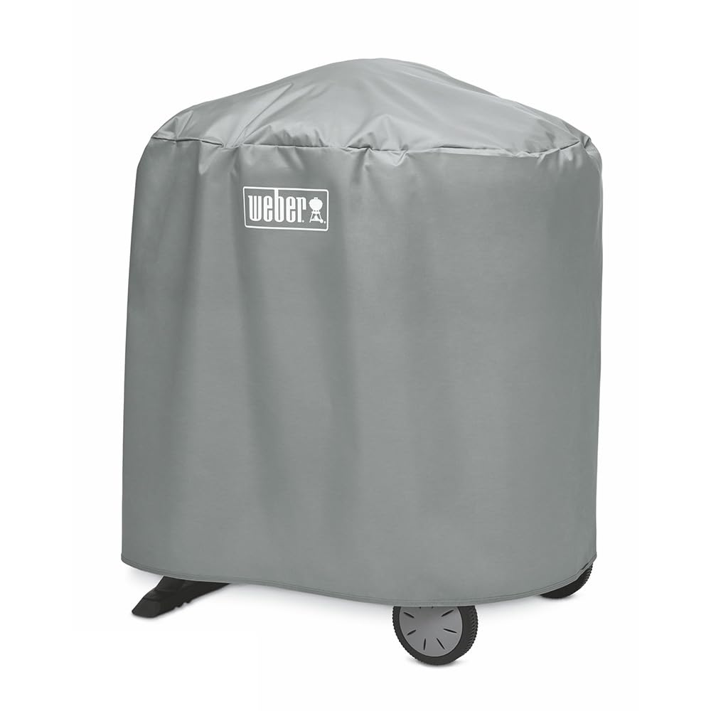Weber BBQ Cover/For Q 1000/2000 Series Gas Barbecues with Stand, Lightweight Weather-Resistant Fabric with Fastening Straps, 134 x 64 x 88 cm