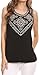 Sakkas Elita Sleeveless Tank Top Batik Aztec Embroidered Shirt Blouse