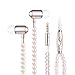 Fashionable Jewelry pearl Necklace Stereo Earphones with Microphone Beads 3.5mm In-ear Headphone Connect to Ipod, Iphone, Droid, Blackberry, Mp3 Player and All 3.5mm Audio Devices - Pink