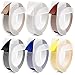 Greateam Embossing Label Tape Compatible with Dymo Embossing Labels 9mm Use for Dymo Organizer Xpress Pro Label Maker, pro 1550 1570 1595, White on Black/Clear/Maroon/Wood/Yellow/Blue, 6-Roll