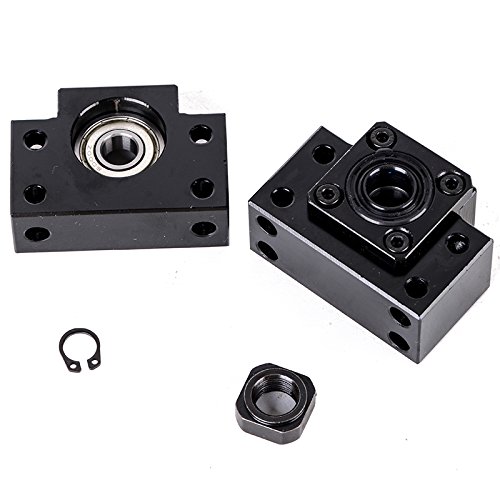 FireAngels 2pcs/Set BK12 BF12 Carbon Steel Ballscrew End Supports Bearing Blocks Mounts Base Mayitr Black Ball Screw Bearing Block Bracket