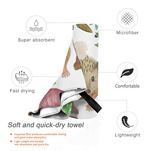 NA-Hedgehogs-And-Cherries-2-Pack-Microfiber-Beach-Towels-Fashion-Beach-Towel-Set-Fast-Drying-Best-For-Gym-Travel-Backpacking-Yoga-Fitnes