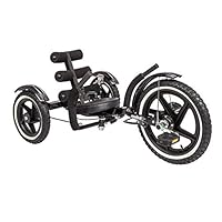 Mobo Tri-202BK: Mobito Sports Rear Wheel Steering, Black, 26"/One Size