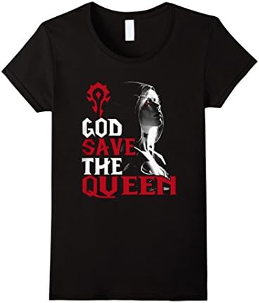 Women's God save the queen t-shirt sylvanas windrunner wow XL Black