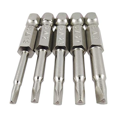 Wolfride 5pcs 1/4 Inch Hex Shank Triangle Head Screwdriver Bit Set Triangle Shaped Triangular Tip Screwdriver Bit Triangle Srill Bit 50mm Length |1.8mm, 2mm, 2.3mm, 2.7mm, 3mm