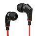 iKross In-Ear 3.5mm Noise-Isolation Stereo Earbud with Microphone (Black/Red) For Apple iPhone 6S / 6S Plus / 6 / 6 Plus Smartphone,