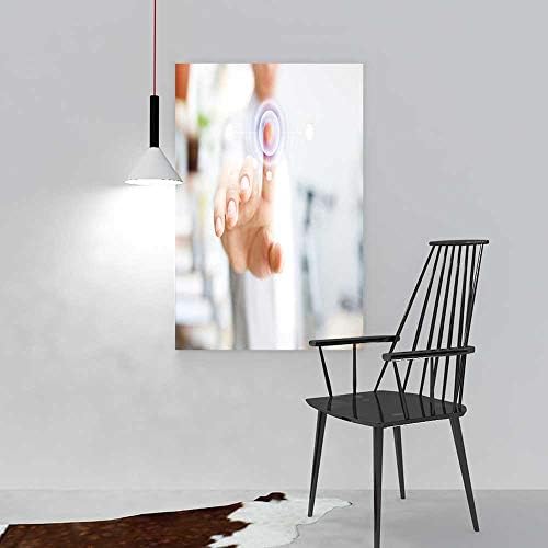 SOCOMIMI Wall Art Living Room Decor Frameless Young Man Working Virtual Screen Home Modern Decoration Print Decor W20 x H28
